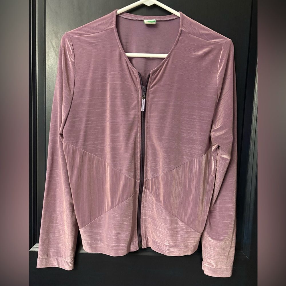 Vintage CMcE Purple Zip Front Blouse M/L